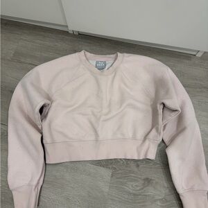 Aritzia TNA Cozy Fleece Cropped Sweatshirt Pink S